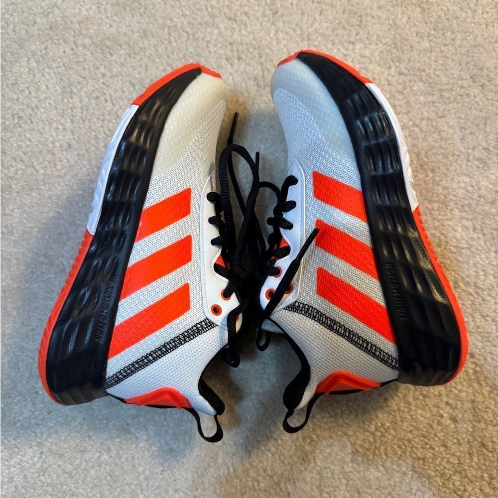 Boys Adidas Own The Game 2.0 J "White Solar Red" Basketball Shoes Sz 13 NWOT - Picture 4 of 6